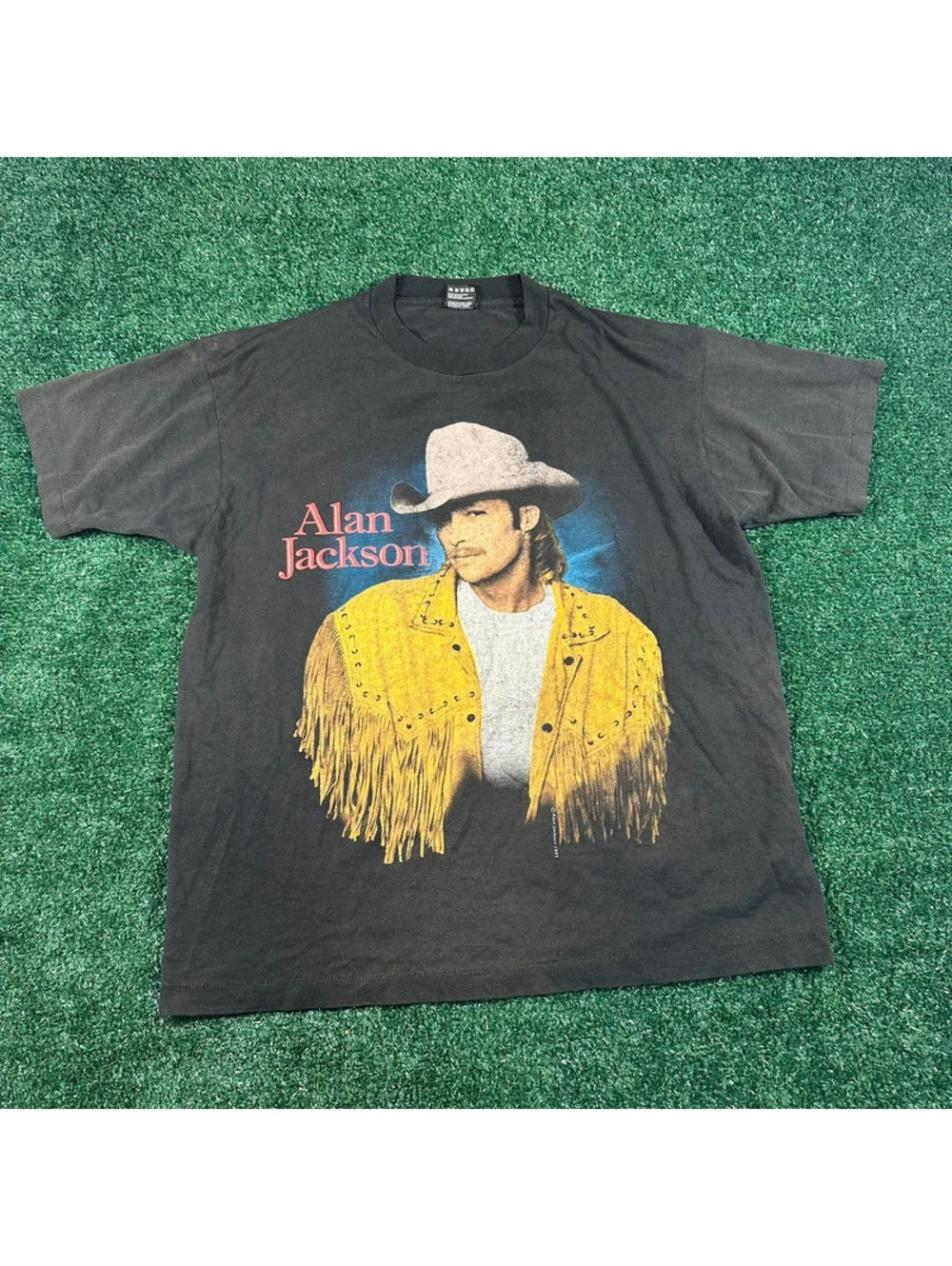 Vtg 1993 Alan Jackson A lot about living tour black faded single stitch shirt XL